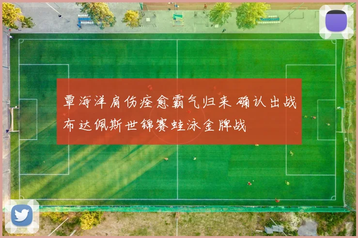 覃海洋肩伤痊愈霸气归来 确认出战布达佩斯世锦赛蛙泳金牌战